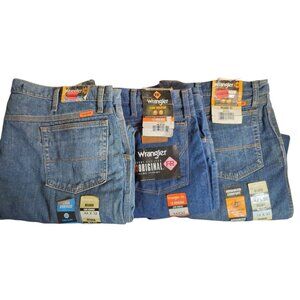NEW Lot of 3 Mens Wrangler FR Jeans 44x32 Relaxed & 13 Original FR13MWZ Workwear